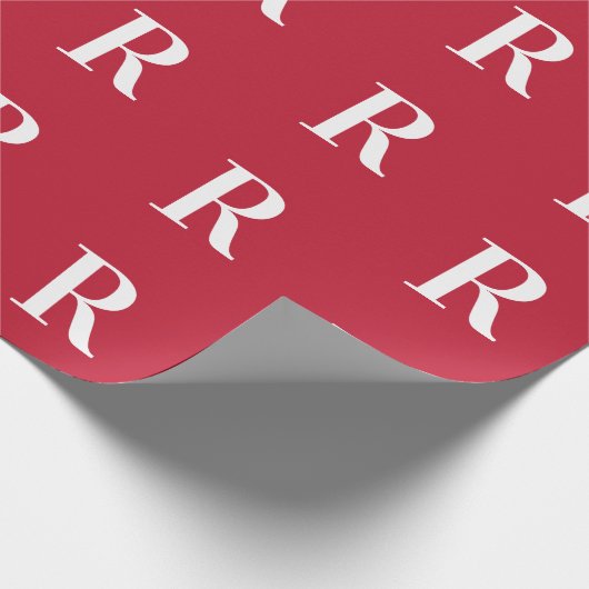 Papier Cadeau Minimal Monogram Modern Red Christmas (Coin)