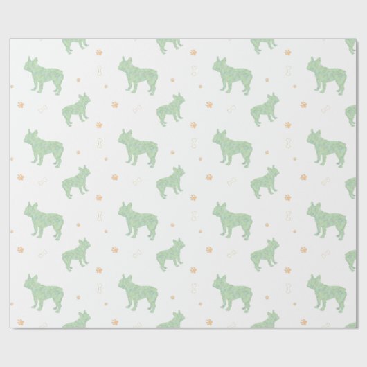 Papier Cadeau Minimal pastel mint french bulldog wrapping paper (Plat)
