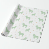 Papier Cadeau Minimal pastel mint french bulldog wrapping paper (Déroulé)