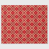 Papier Cadeau Minimal Red Brown Checkered Wrapping Paper (Plat)