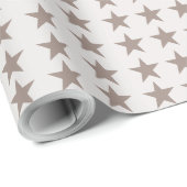 Papier Cadeau Minimal Star Pattern Christmas Wrapping Paper (Coin rond)