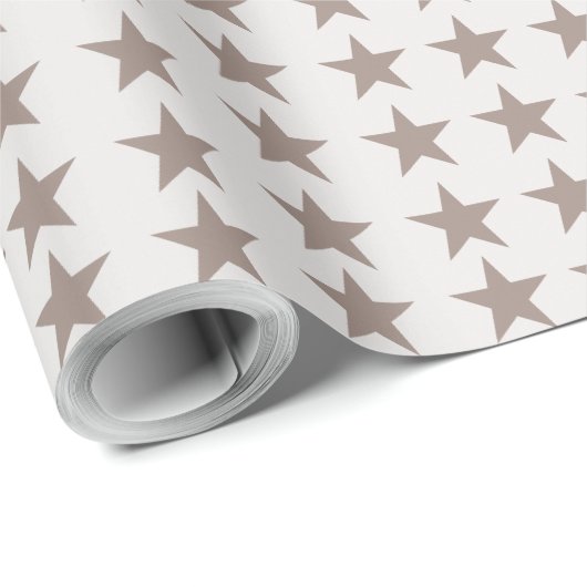 Papier Cadeau Minimal Star Pattern Christmas Wrapping Paper (Coin rond)