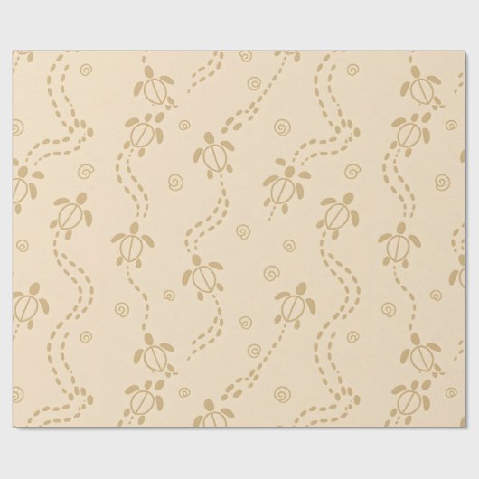Papier Cadeau Minimal Turtle Trail Pattern (Plat)