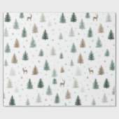 Papier Cadeau Minimal Woodland Christmas  (Plat)