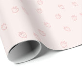 Papier Cadeau Minimalisme de la Fraise (Coin rond)