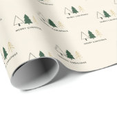 Papier Cadeau Minimalist Christmas Trees Wrapping Paper (Coin rond)