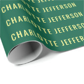 Papier Cadeau Minimalist Classical Professional Green Yellow (Coin rond)