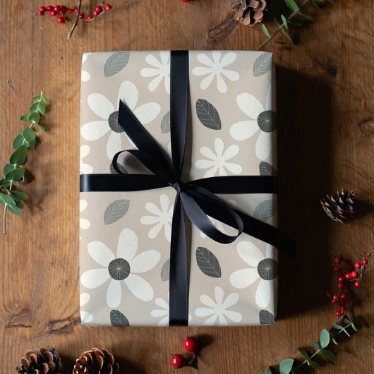 Papier Cadeau Minimalist Floral Wrapping Paper