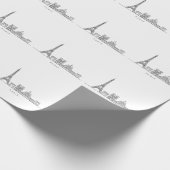 Papier Cadeau Minimalist Paris Skyline Line Art (Coin)
