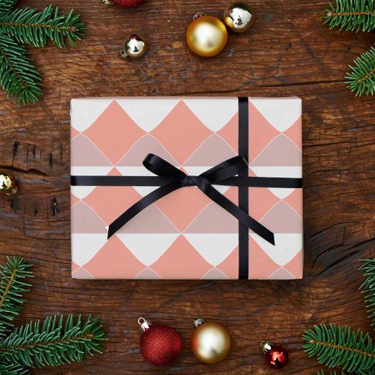Papier Cadeau Minimalist Peach Geometric Pattern