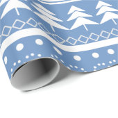 Papier Cadeau Minimalist Red & Blue Christmas - Unique Pattern (Coin rond)