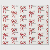 Papier Cadeau Minimalist Red Bow Merry Christmas (Plat)