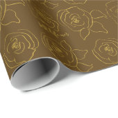 Papier Cadeau Minimalist roses customize best life ever (Coin rond)