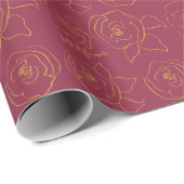 Papier Cadeau Minimalist roses customize best life ever (Coin rond)