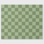 Papier Cadeau Minimalist Sage Green Checkerboard Pattern (Plat)