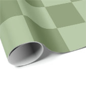 Papier Cadeau Minimalist Sage Green Checkerboard Pattern (Coin rond)