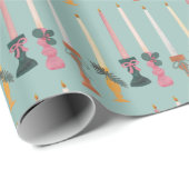 Papier Cadeau Minimalist Tapered Candles Light Blue Wrapping Pap (Coin rond)