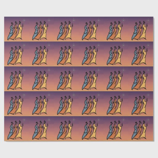 Papier Cadeau Minimalist Three Wise Men (Plat)