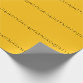 Papier Cadeau Minimalist Yellow Orange Plain Elegant Modern Name (Coin)