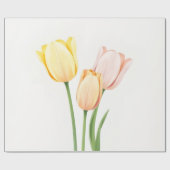 Papier Cadeau Minimalist Yellow Tulip Spring Gift Wrap (Plat)