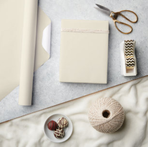 Papier Cadeau Minimaliste Élégant Uni Pâle Lin Blanc