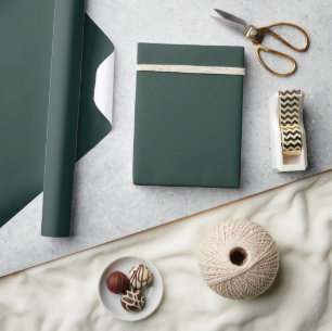 Papier Cadeau Minimaliste Élégant Uni Vert Jungle Moyen Solide