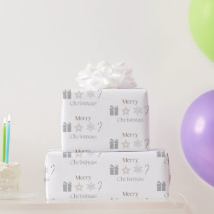 Papier Cadeau Minimaliste Joyeux Noël Style Moderne Neutre fo