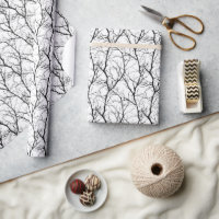 Minimaliste moderne hiver brindilles noir blanc