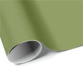 Papier Cadeau Minimaliste Moderne Vert Olive (Coin rond)