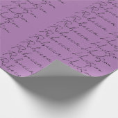 Papier Cadeau Minimaliste Simple Nom Manuscrit Lavande (Coin)