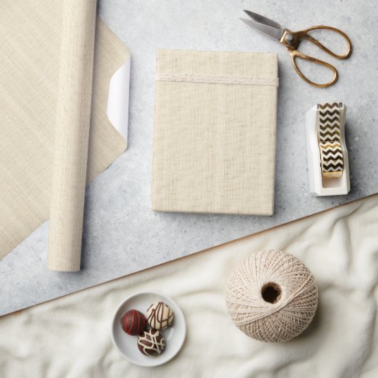 Papier Cadeau Minimalistic Light Beige Burlap Texture (Artisanat)