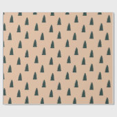 Papier Cadeau Minimum fir tree pattern with beige background (Plat)