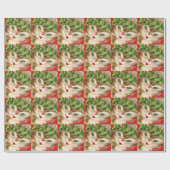 Papier Cadeau minou vintage de Noël (Plat)