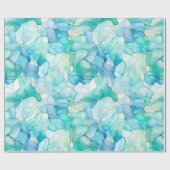 Papier Cadeau Mint Aqua Pearl Marbre or (Plat)