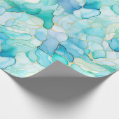 Papier Cadeau Mint Aqua Pearl Marbre or (Coin)