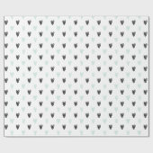 Papier Cadeau Mint & Coeurs noirs Doodles Motif papier d'envelop (Plat)
