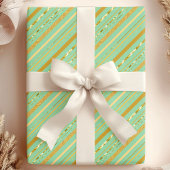 Papier Cadeau Mint & Gold Stripe Luxe