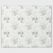 Papier Cadeau Mint Green Pastel Floral Greenery Motif (Plat)