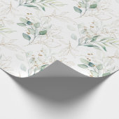 Papier Cadeau Mint Green Pastel Floral Greenery Motif (Coin)