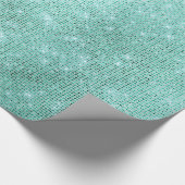 Papier Cadeau Mint Ocean Beach Aqua Sparkly Diamond Metallic (Coin)