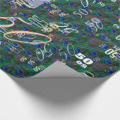 Papier Cadeau Minuit Peacock Plumes Etching Style Décor (Coin)