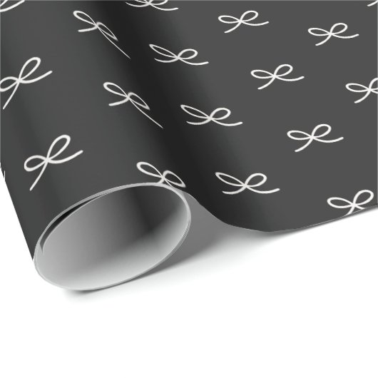 Papier Cadeau Minuscule moderne simple Bow Motif Noël (Coin rond)