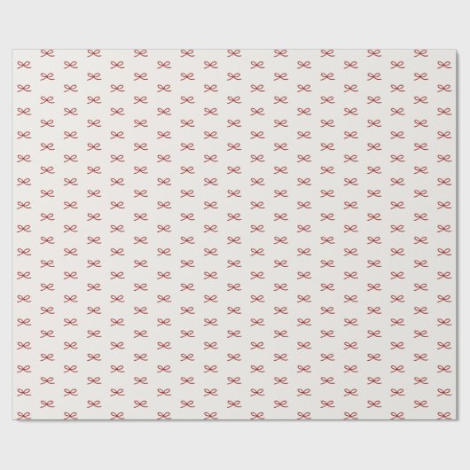 Papier Cadeau Minuscule moderne simple Bow Motif Noël (Plat)