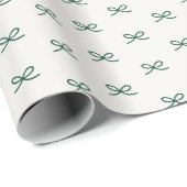 Papier Cadeau Minuscule moderne simple Bow Motif Noël (Coin rond)