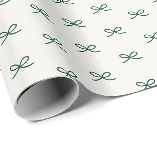 Papier Cadeau Minuscule moderne simple Bow Motif Noël (Coin rond)