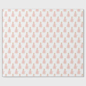 Papier Cadeau Minuscules arbres de Noël rose enveloppant papier  (Plat)