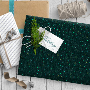 Papier Cadeau Minuscules étoiles Twinkling sur Dark Turquoise ID