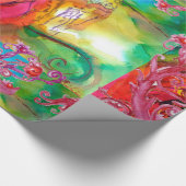 PAPIER CADEAU MIRANDOLINA, ESPACES FLORAUX ROUGES (Coin)