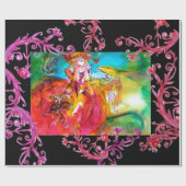 PAPIER CADEAU MIRANDOLINA, ESPACES FLORAUX ROUGES (Plat)