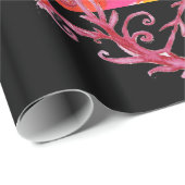 PAPIER CADEAU MIRANDOLINA, ESPACES FLORAUX ROUGES (Coin rond)